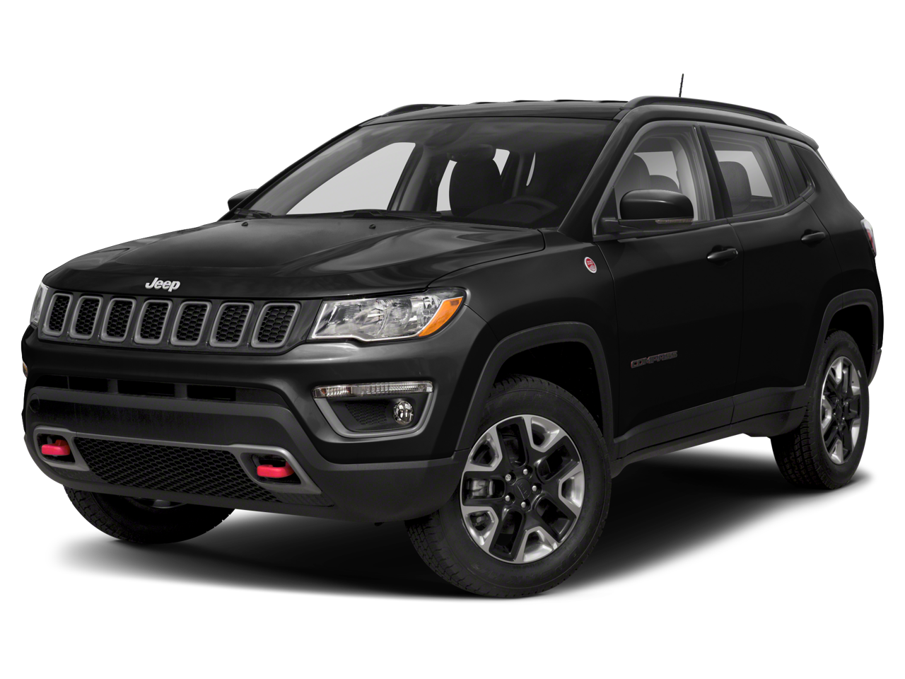2018 Jeep Compass Trailhawk in Billet Silver Metallic Clearcoat — front three-quarter view