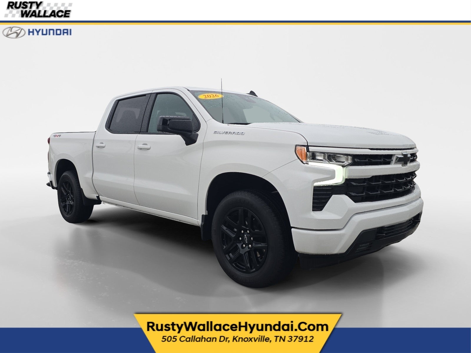 2026 Chevrolet Silverado RST in Summit White — front three-quarter view