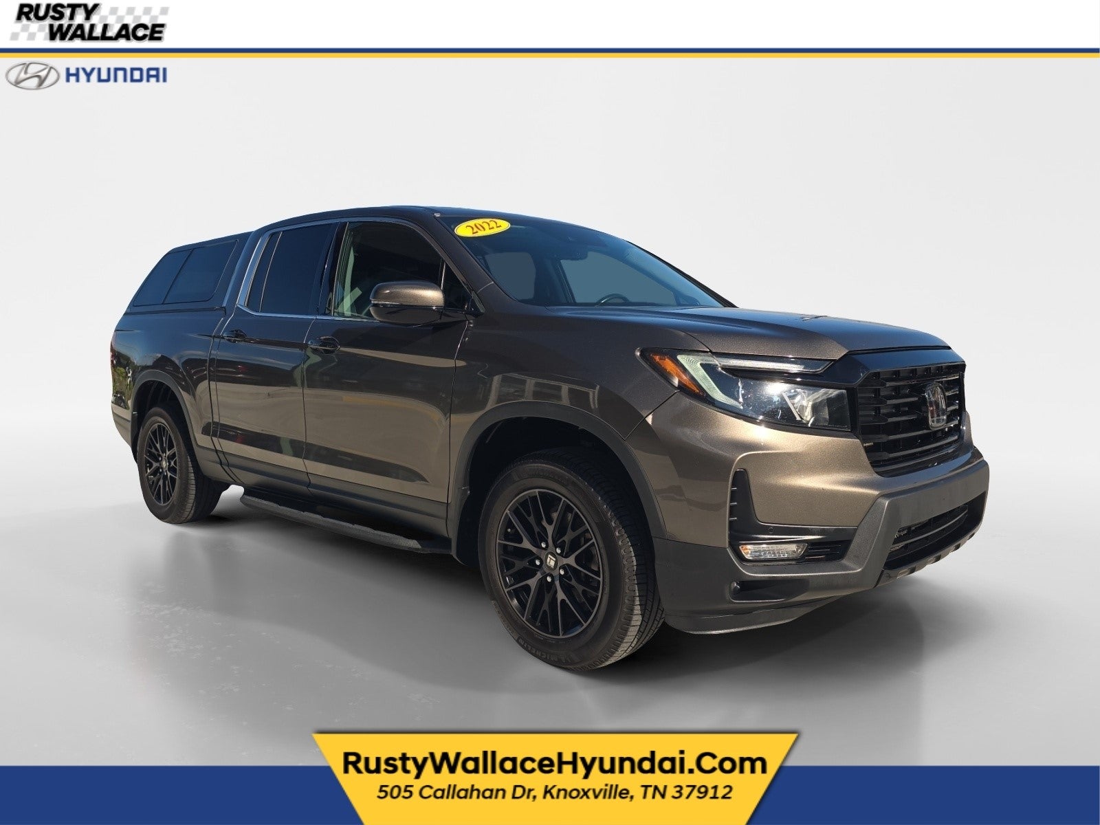 2022 Honda Ridgeline RTL-E in Pacific Pewter Metallic — front three-quarter view