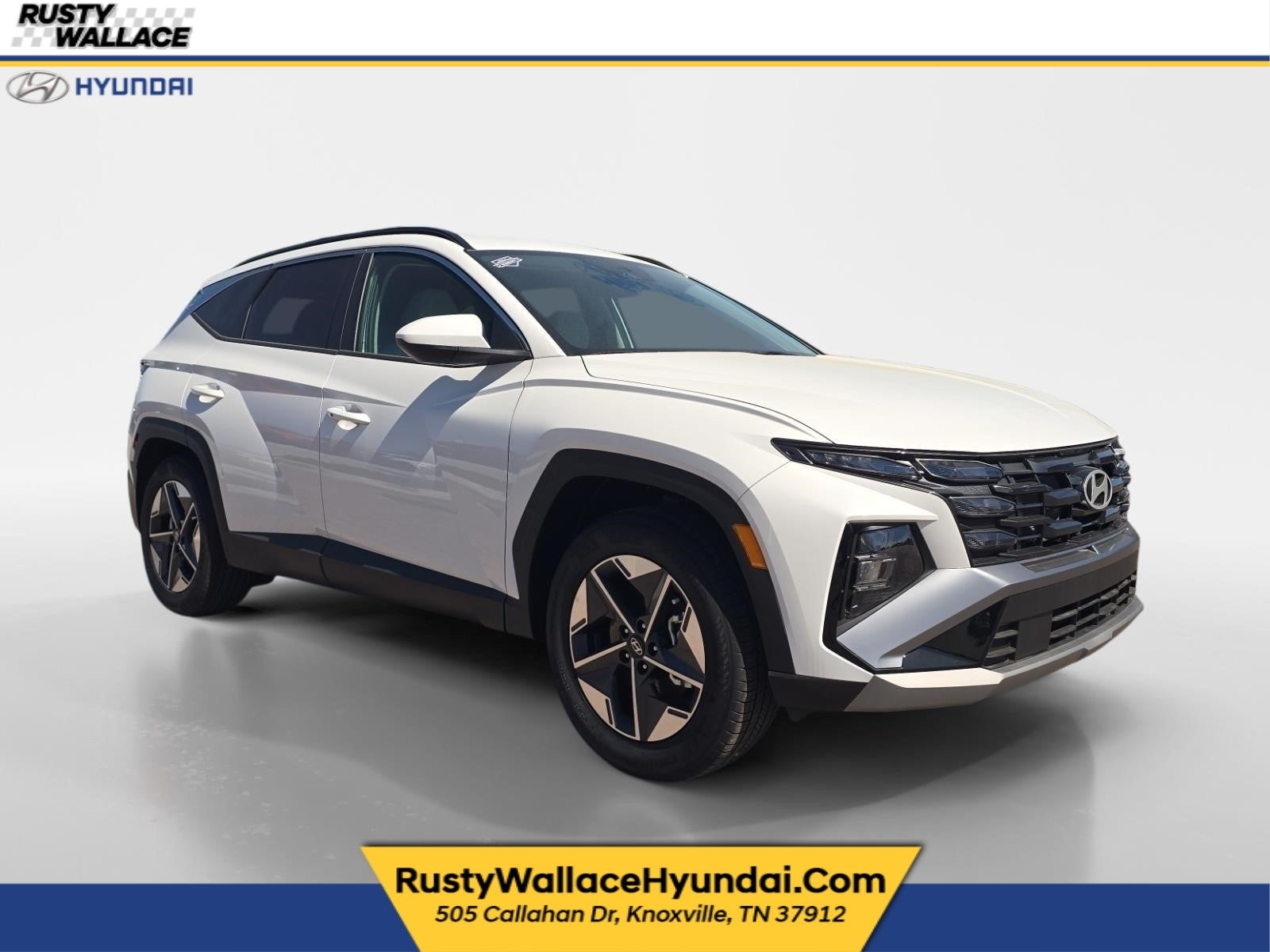 2026 Hyundai TUCSON SEL in Serenity White Pearl — front three-quarter view
