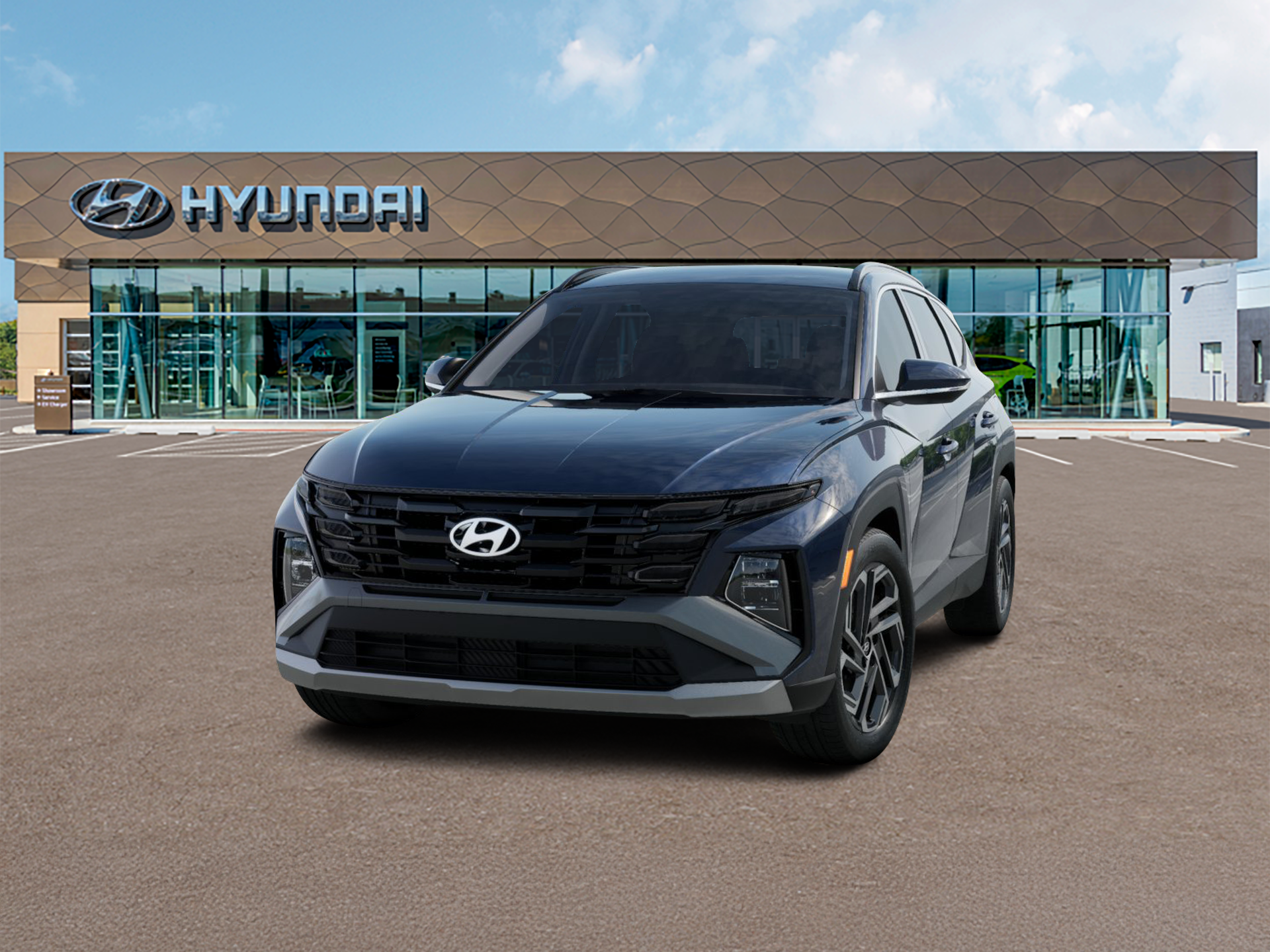 2026 Hyundai TUCSON SEL Plus in Atlantis Blue — front three-quarter view