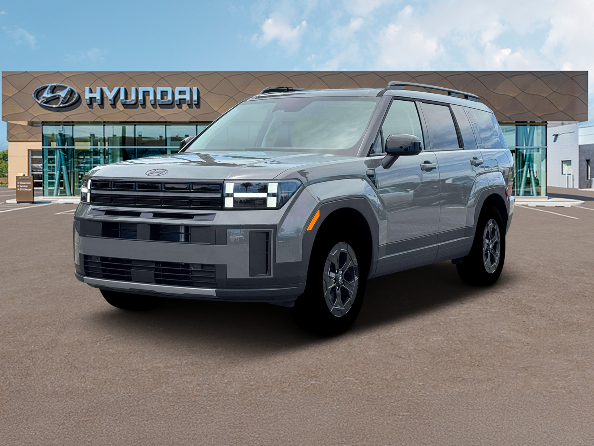 2026 Hyundai SANTA FE XRT in Hampton Gray — front three-quarter view