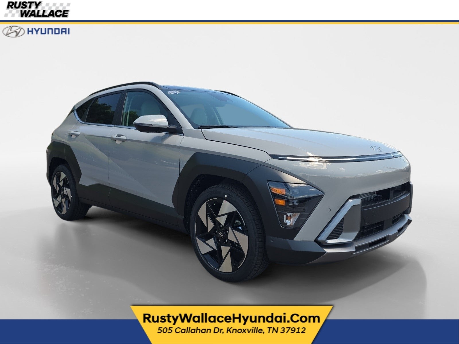2026 Hyundai KONA Limited in Cyber Gray Metallic — front three-quarter view
