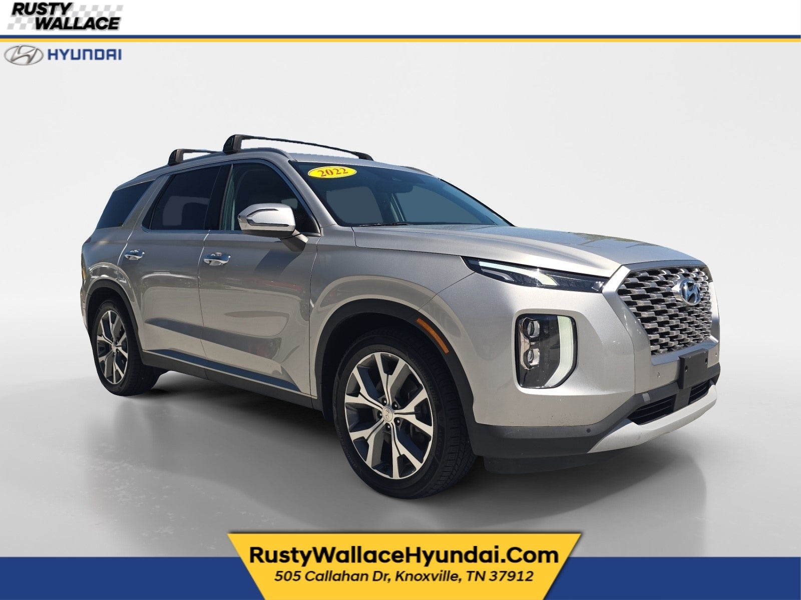 2022 Hyundai PALISADE SEL in Typhoon Silver — front three-quarter view