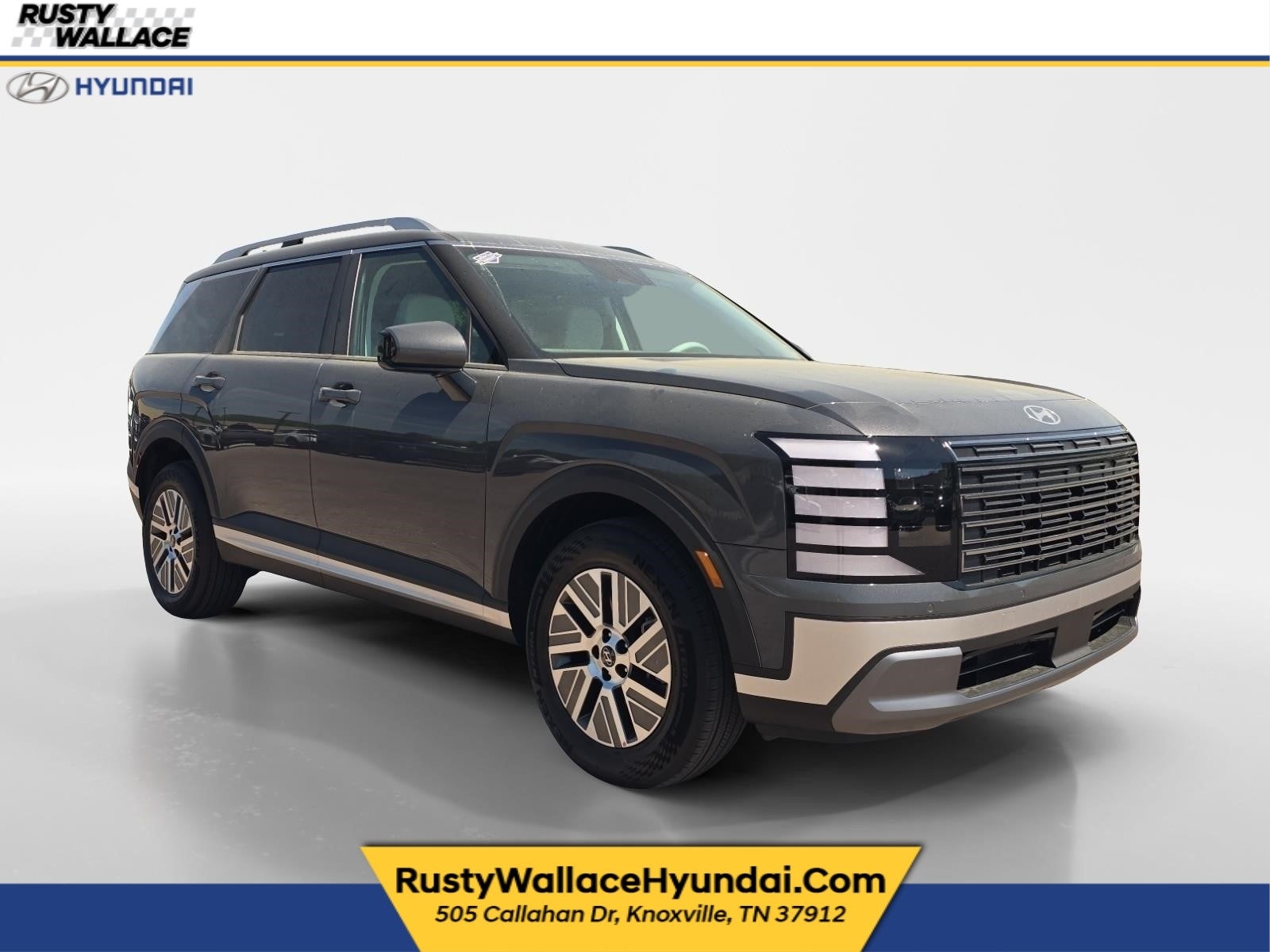 2026 Hyundai PALISADE HYBRID Blue SEL 7P in Ecotronic Gray Pearl — front three-quarter view