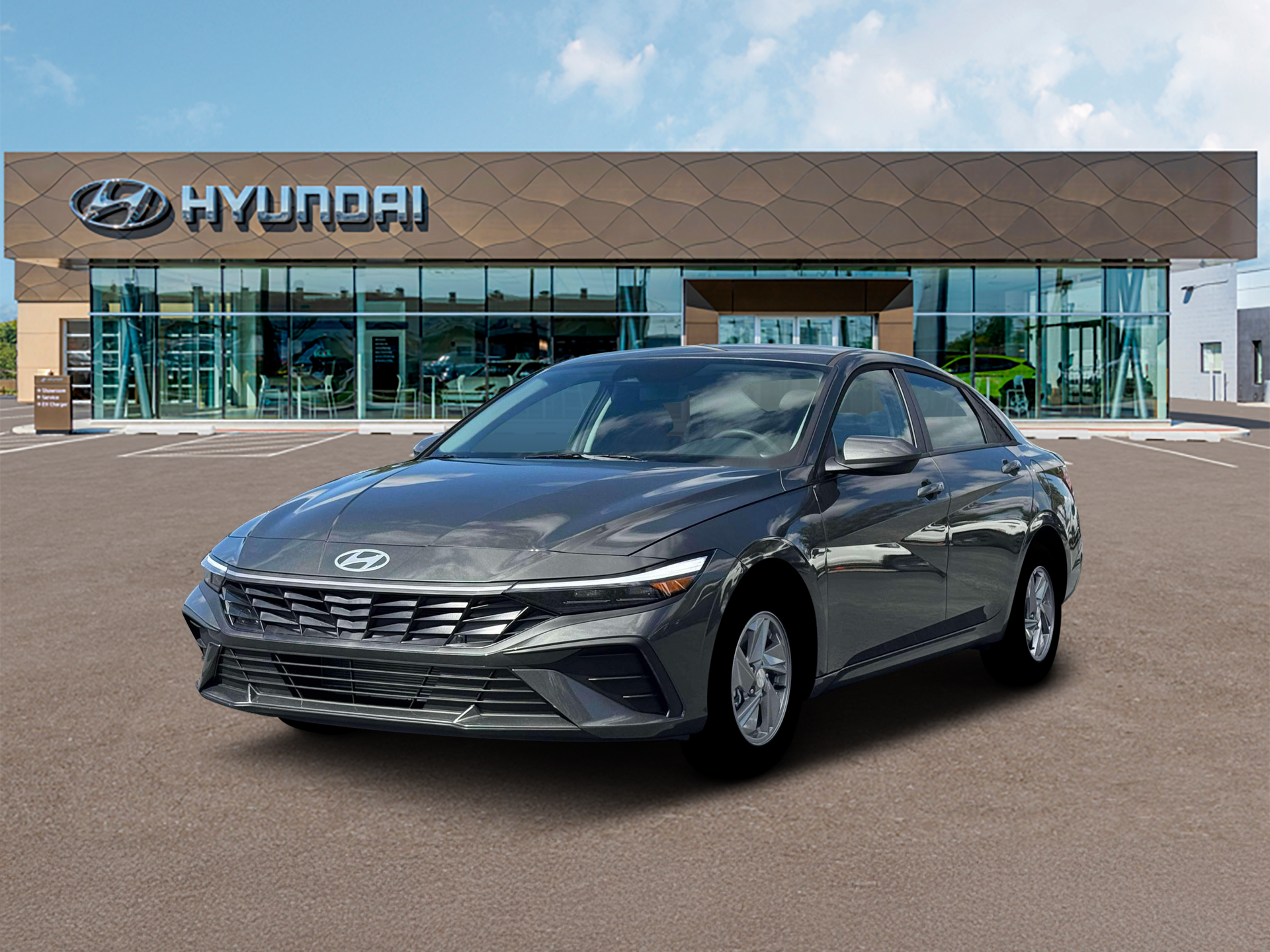 2026 Hyundai ELANTRA SE in Amazon Gray — front three-quarter view