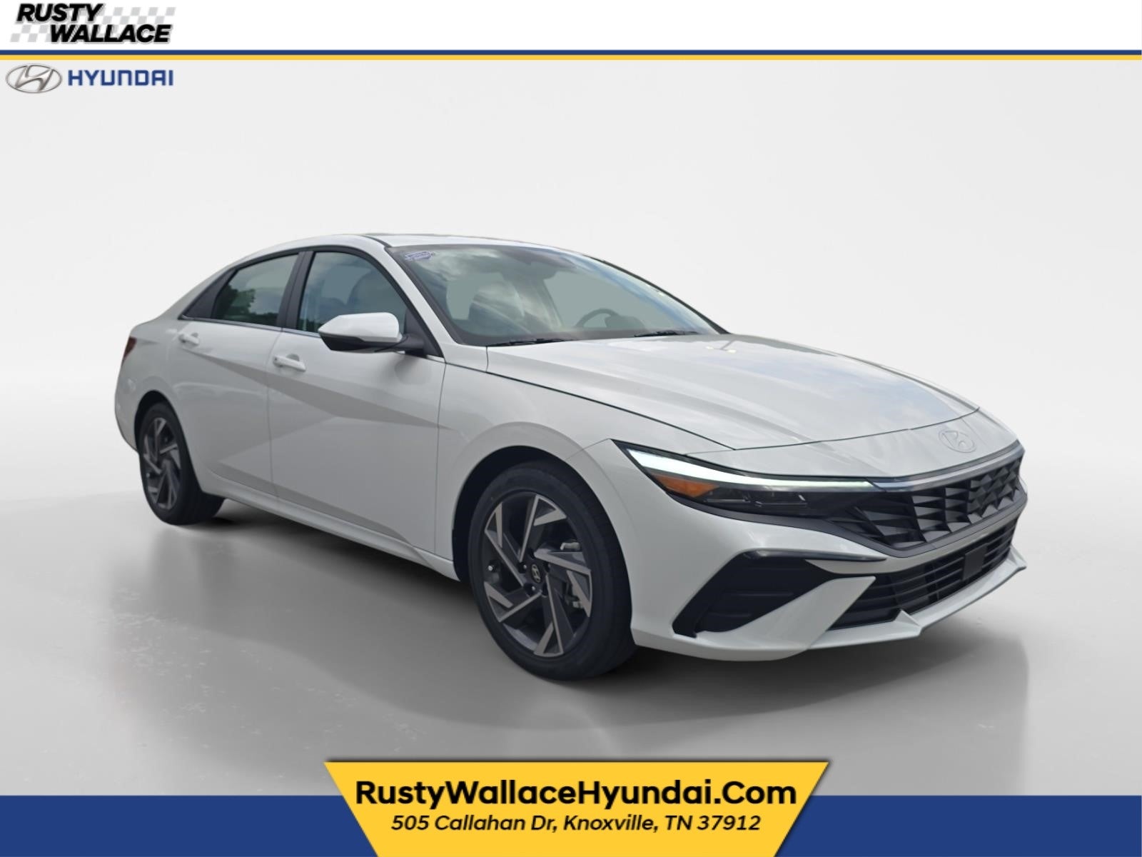2026 Hyundai ELANTRA Limited in Serenity White — front three-quarter view