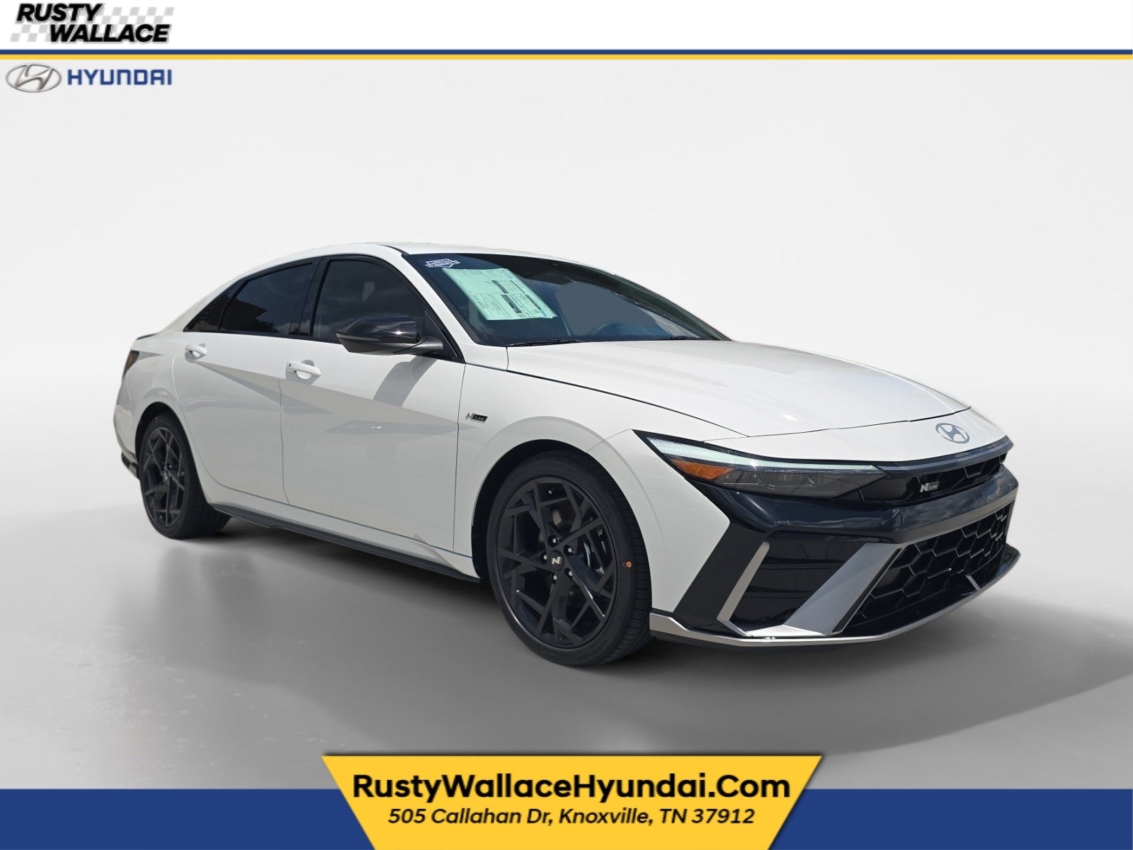 2026 Hyundai ELANTRA N Line in Atlas White — front three-quarter view