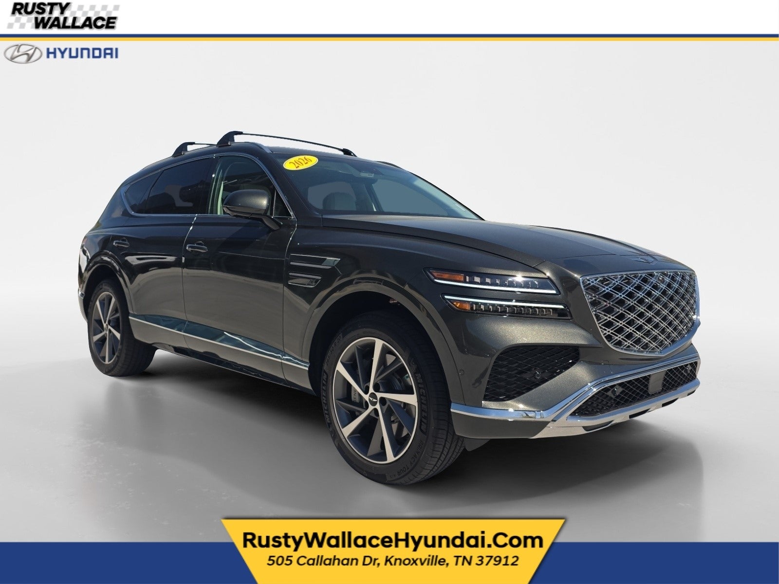 2026 Genesis GV80 Advanced in Storr Green — front three-quarter view